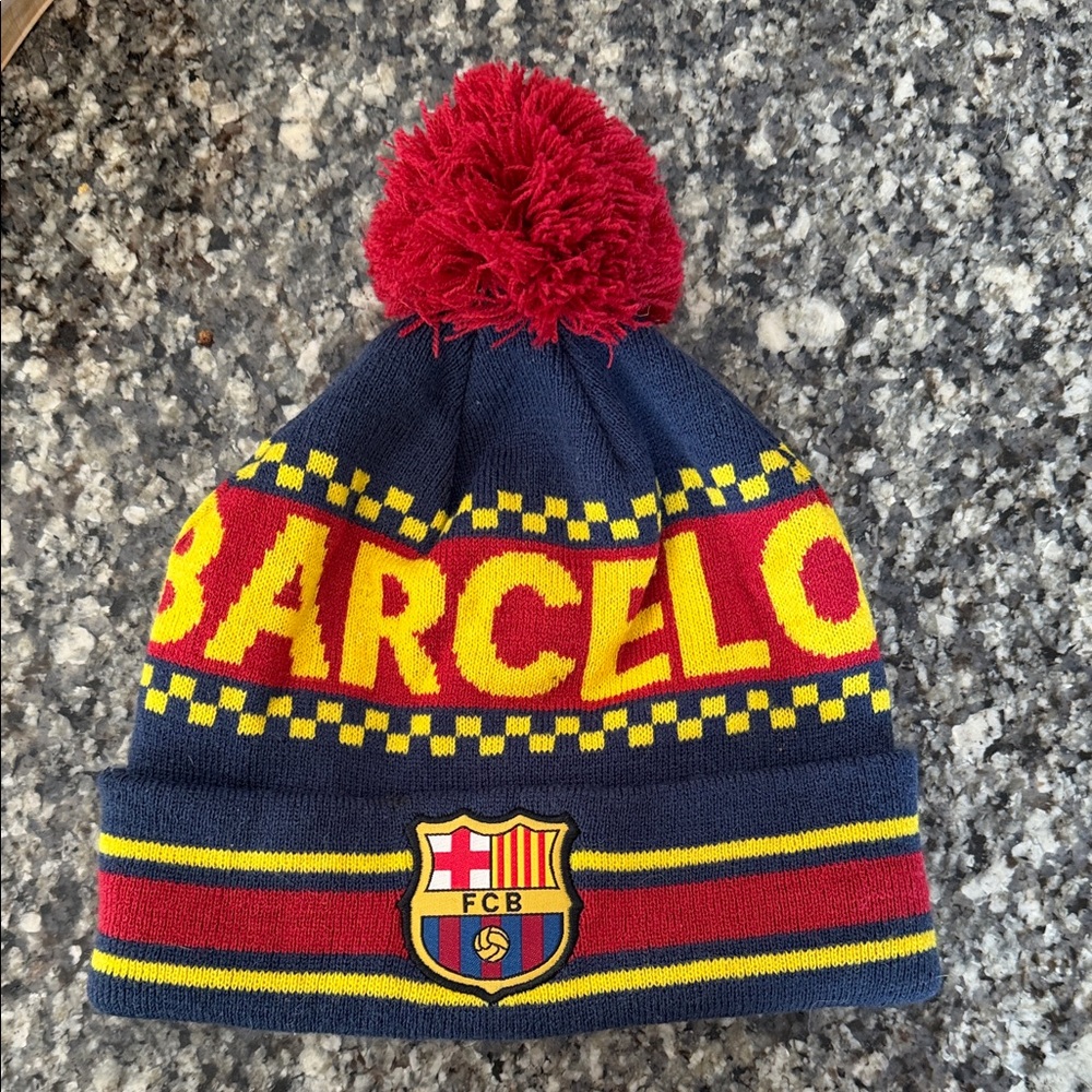 FC Barcelona Knit Beanie with Pom